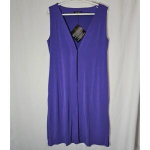 Women S Purple NEW IMAN Global Chic V-Neck Sleeveless Open Front Layer Cardigan